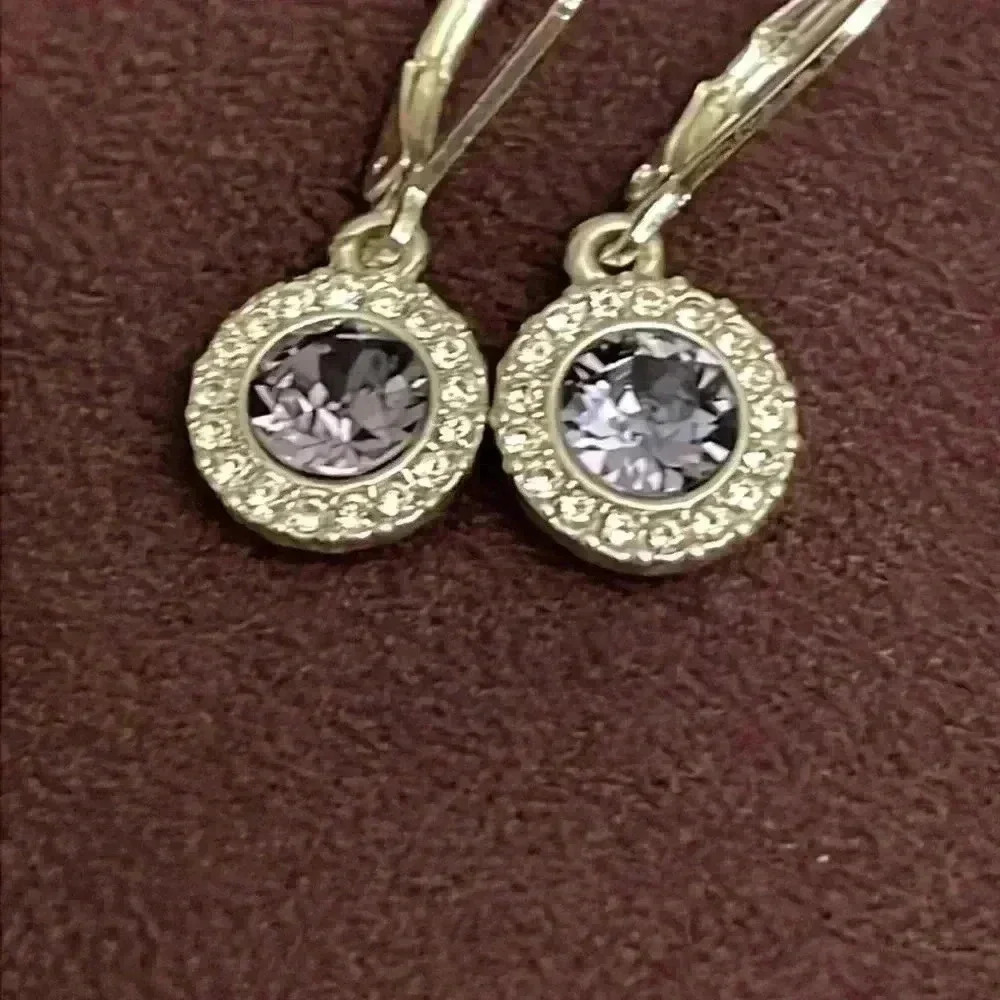 Purple Halo Dangle Earrings